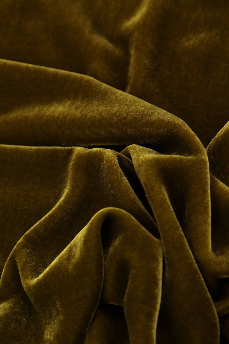 Elegant Golden Lime Silk Velvet Dress 5