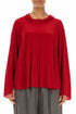 Elegant Red Silk Bamboo Blouse 1