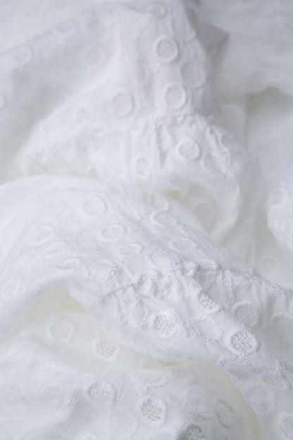 Embroidered White Cotton Wristlets 4