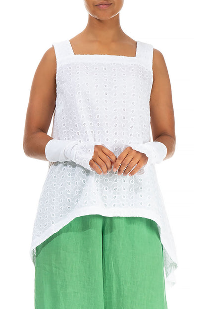 Embroidered White Cotton Wristlets 1