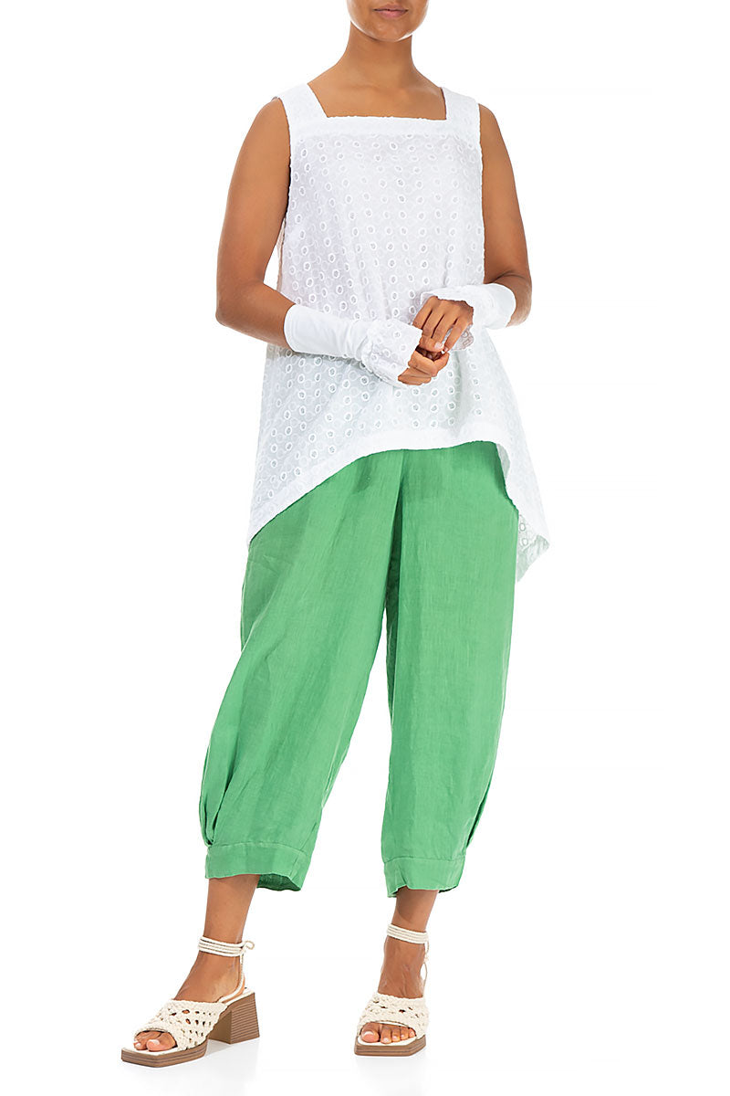 Embroidered White Cotton Wristlets 2