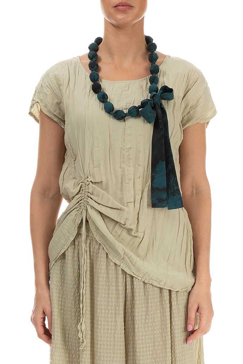 Emerald Alabaster Silk Cotton Bead Necklace 1
