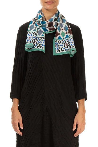 Emerald Mosaic Silk Scarf