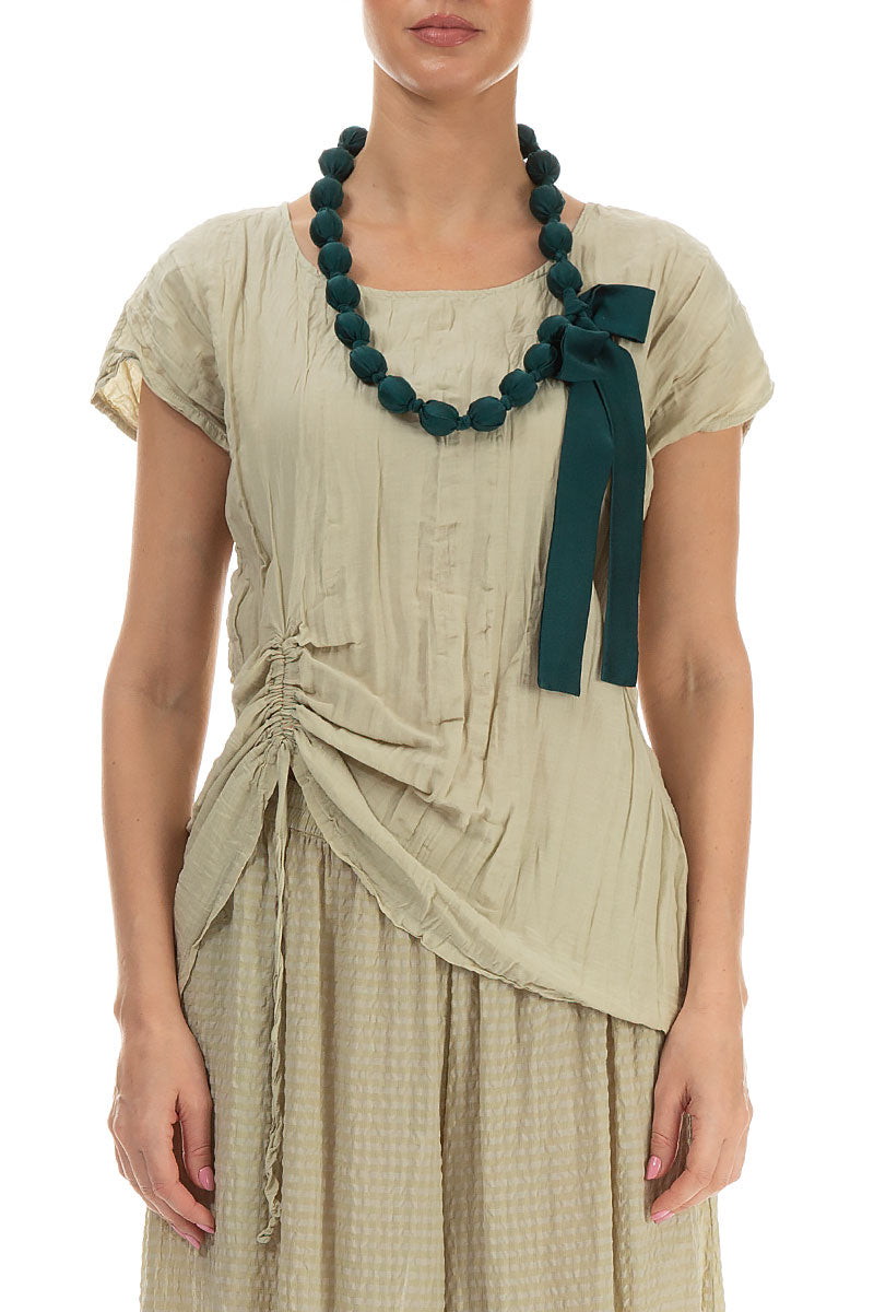 Emerald Silk Bead Necklace 1