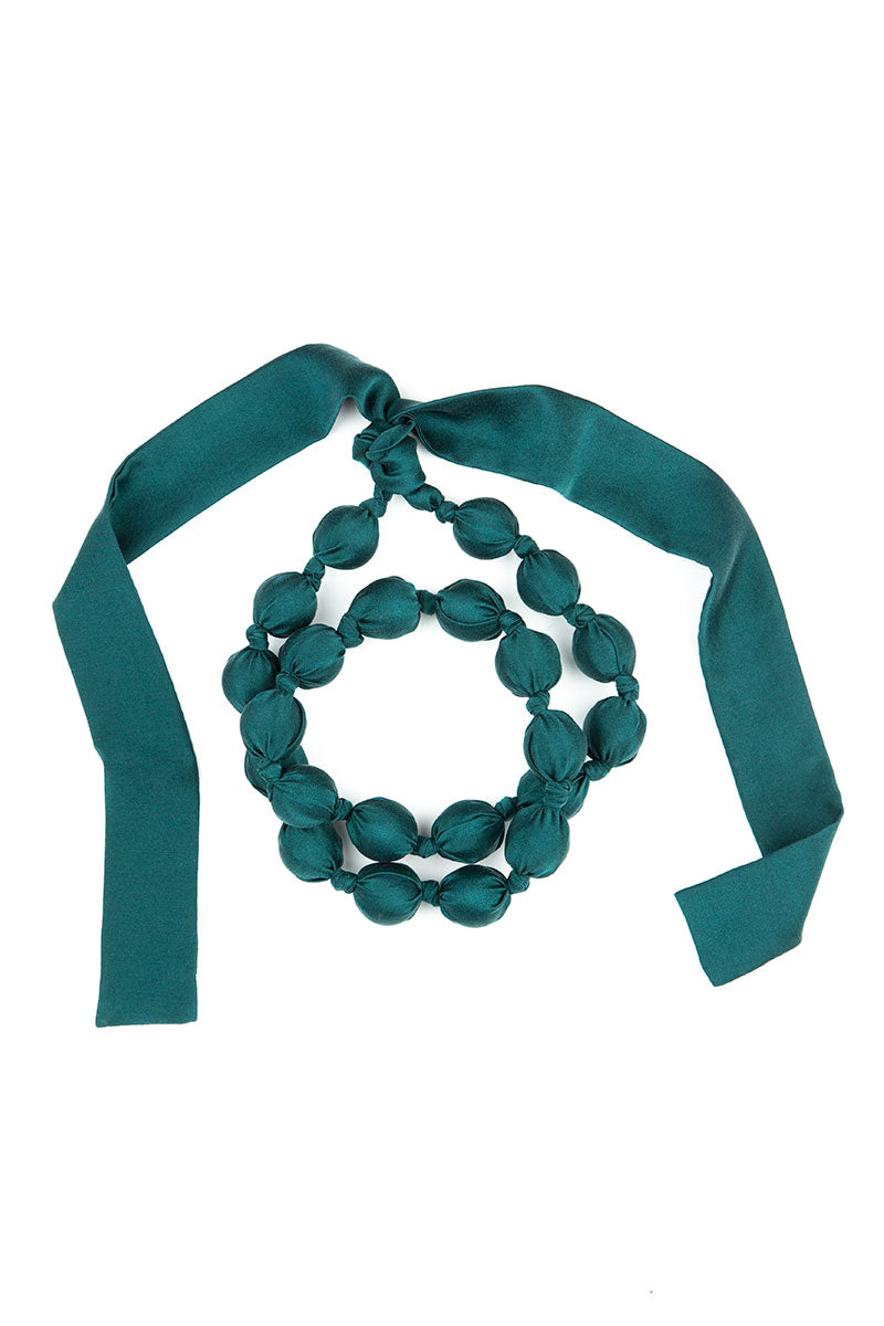 Emerald Silk Bead Necklace 4