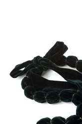 Emerald Silk Velvet Bead Necklace 5