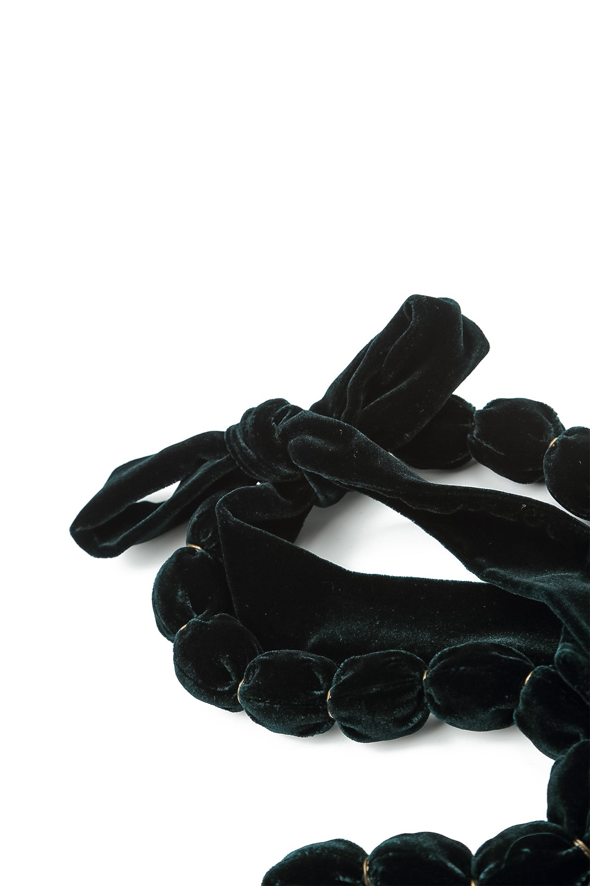 Emerald Silk Velvet Bead Necklace 5