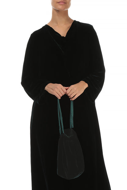 Emerald Silk Velvet Evening Hand Bag 1