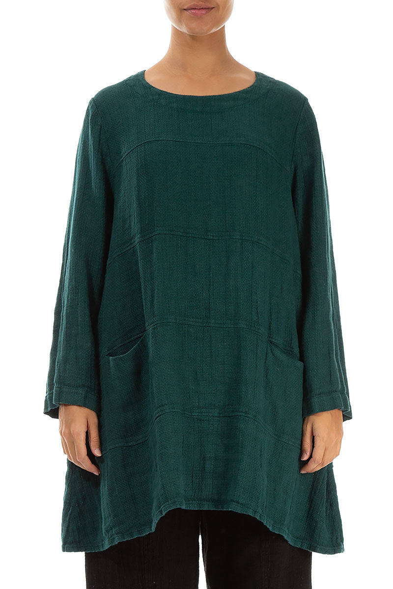 Emerald Textured Linen Tunic 1