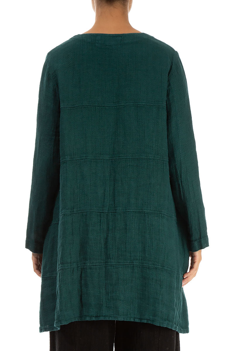 Emerald Textured Linen Tunic 2