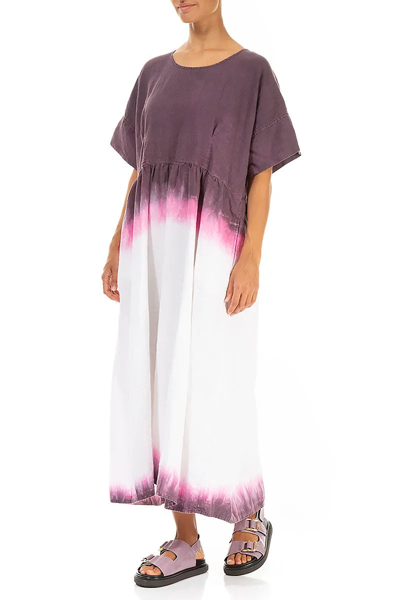 Empire Waist Amethyst Bloom Ombré Linen Dress – grizas.com Empire Waist Amethyst Bloom Ombré Linen Dress – grizas.com