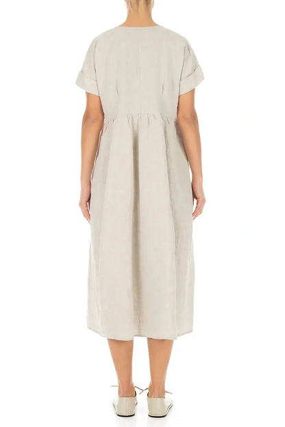 Empire-Kleid aus Naturleinen