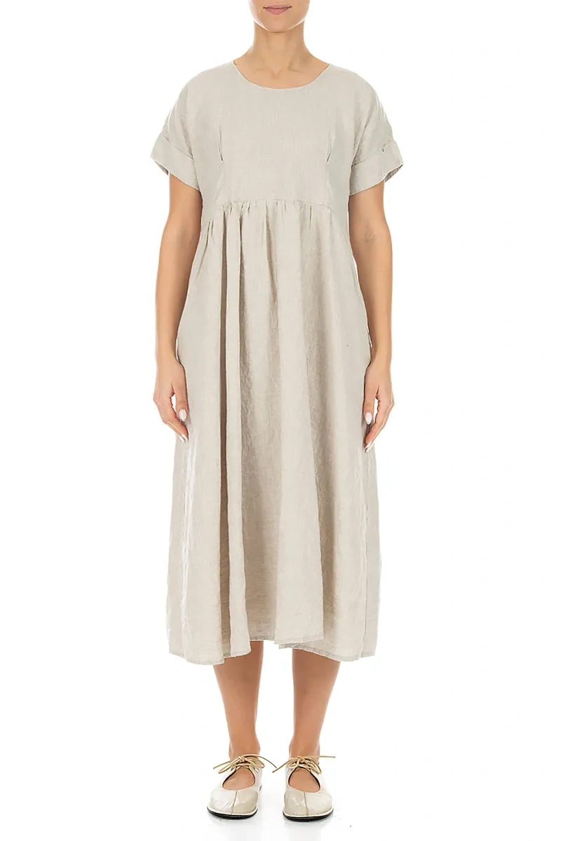 Empire-Kleid aus Naturleinen