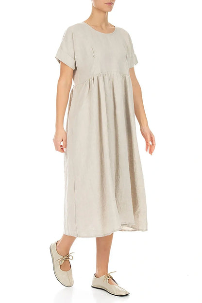 Empire-Kleid aus Naturleinen
