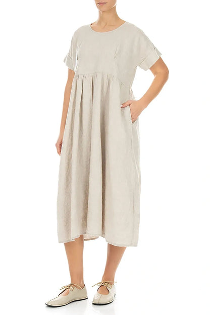 Empire-Kleid aus Naturleinen