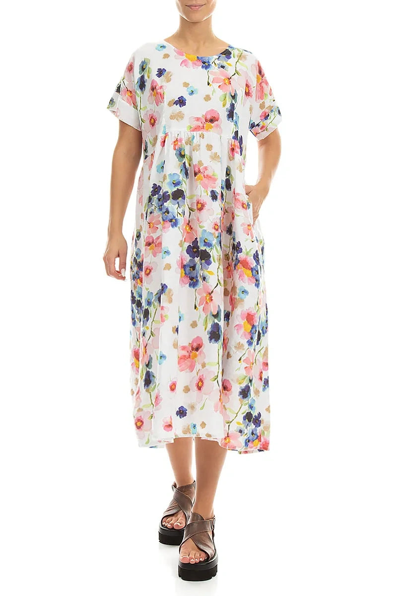 Empire Waist Primrose Linen Dress 4