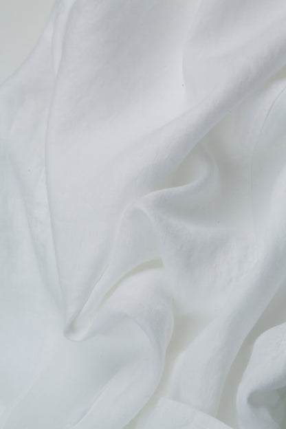 Empire Waist White Linen Dress 5