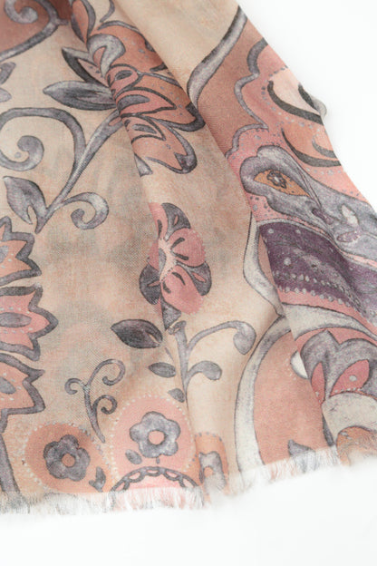 Écharpe en cachemire et soie Ethereal Garden