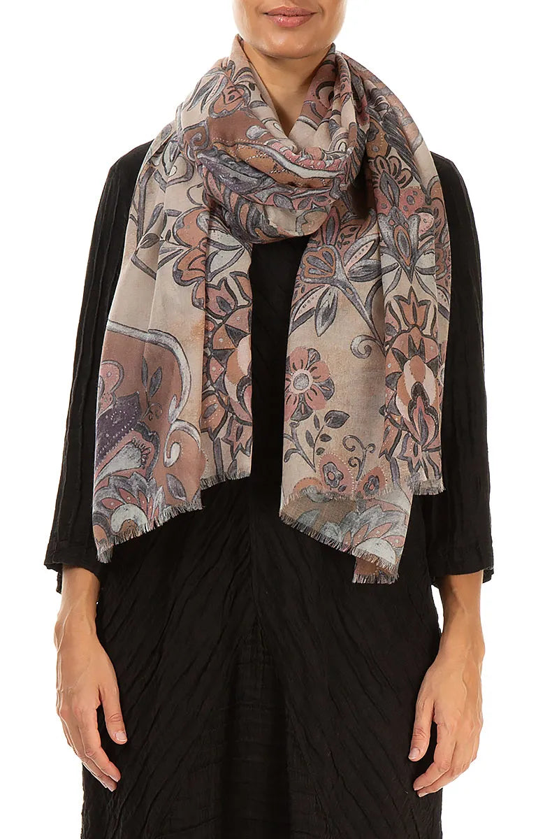 Ethereal Garden Cashmere Silk Scarf