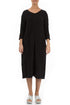 Crinkled Black Silk Midi Dress 1