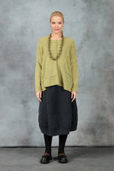 Exposed Seam Golden Lime Wool Sweater 6