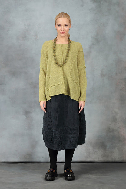 Exposed Seam Golden Lime Wool Sweater 6