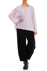 Exposed Seam Light Pink Wool Sweater 4