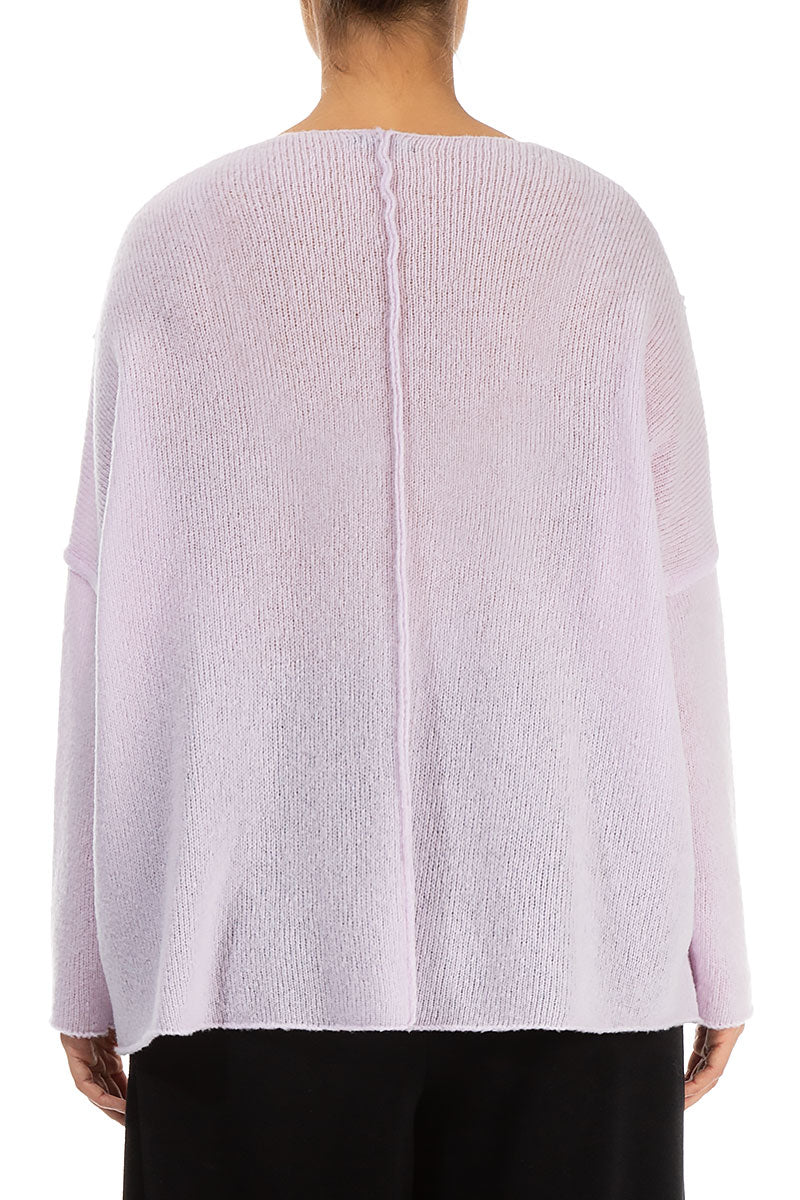 Exposed Seam Light Pink Wool Sweater 2