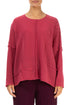 Exposed Seam Pink Punch Wool Sweater 1