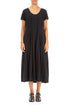 Exposed Seams Black Cotton Dress 1