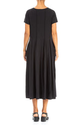 Exposed Seams Black Cotton Dress 2