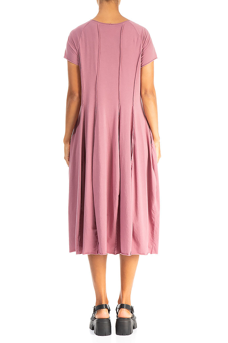 Exposed Seams Mauve Taupe Cotton Dress 2