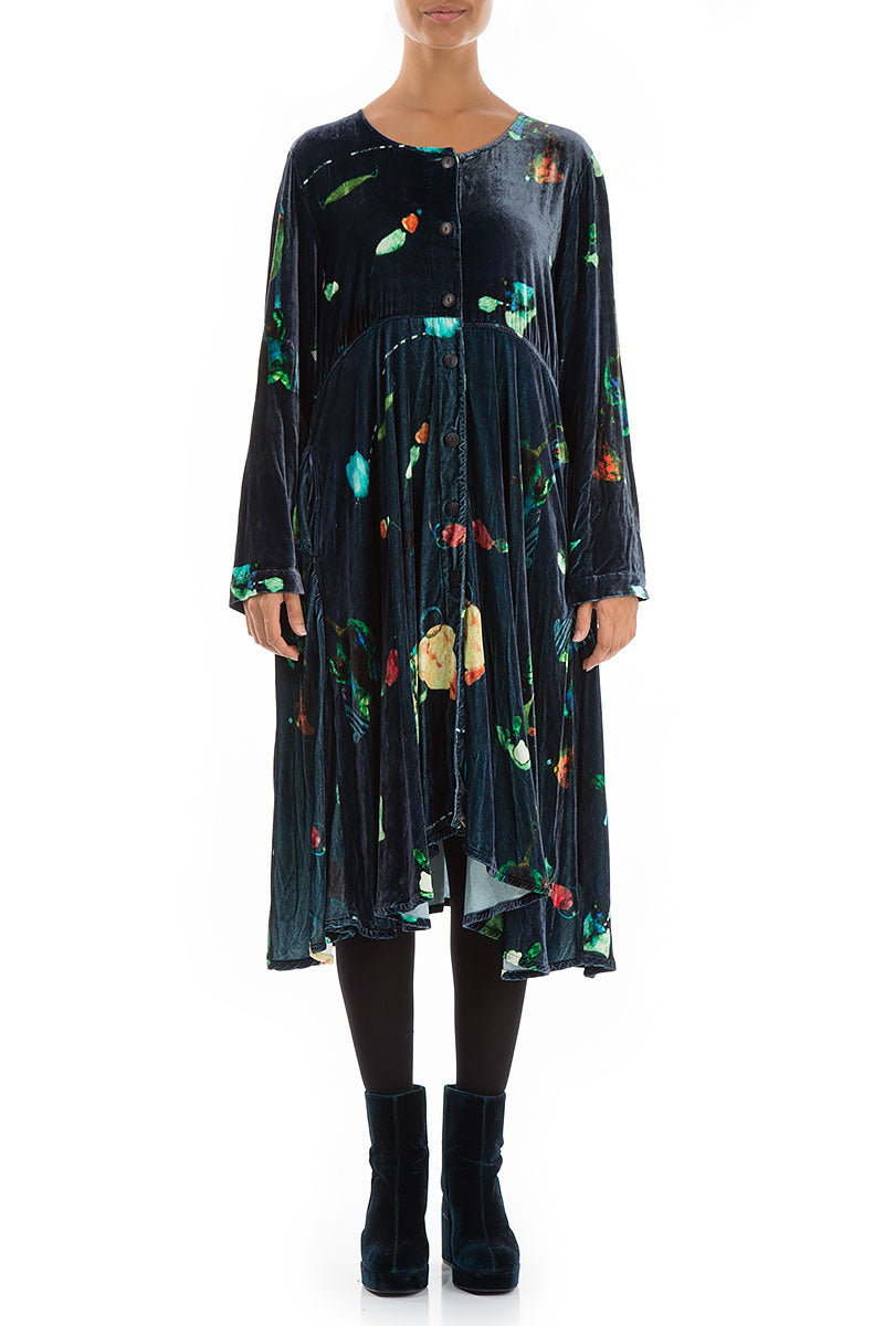 Fairy-Tale Print Flared Silk Velvet Jacket 1