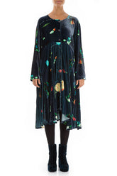 Fairy-Tale Print Flared Silk Velvet Jacket 1