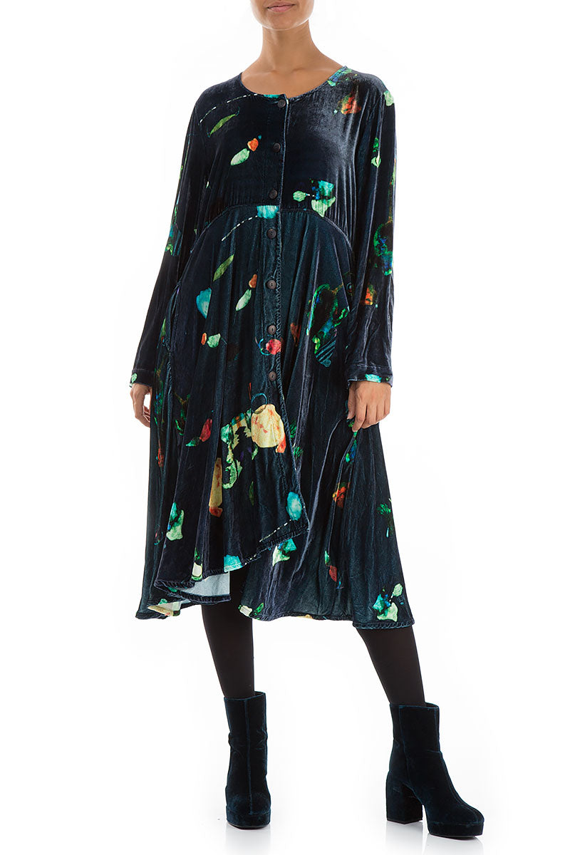 Fairy-Tale Print Flared Silk Velvet Jacket 6