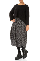 Felted Plush Wool Black Cotton Jumper 4