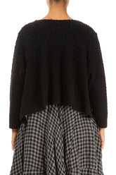 Felted Plush Wool Black Cotton Jumper 2