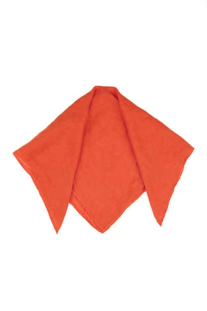 Flame Orange Gauze Linen Square Scarf 6
