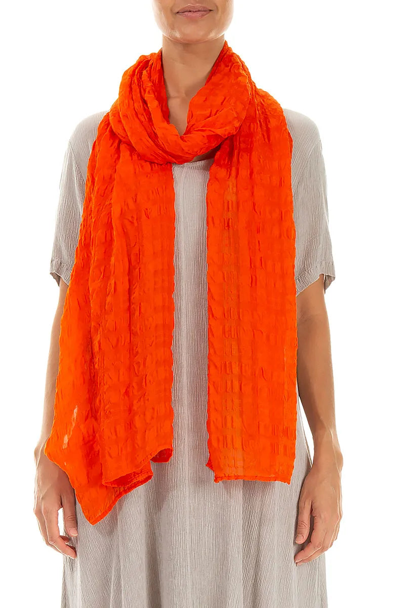 Foulard en soie orange flamme