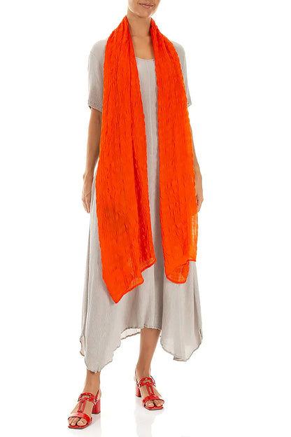 Foulard en soie orange flamme