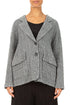 Flap Pocket Grey Textured Linen Jacket 1