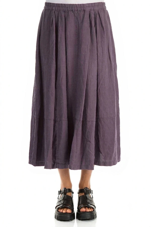 Flared Amethyst Linen Skirt 1