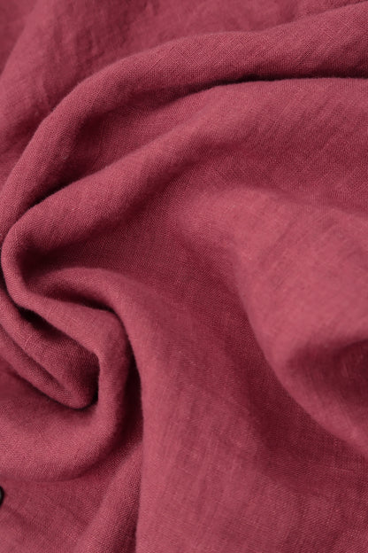 Flared Antique Ruby Linen Blouse 6