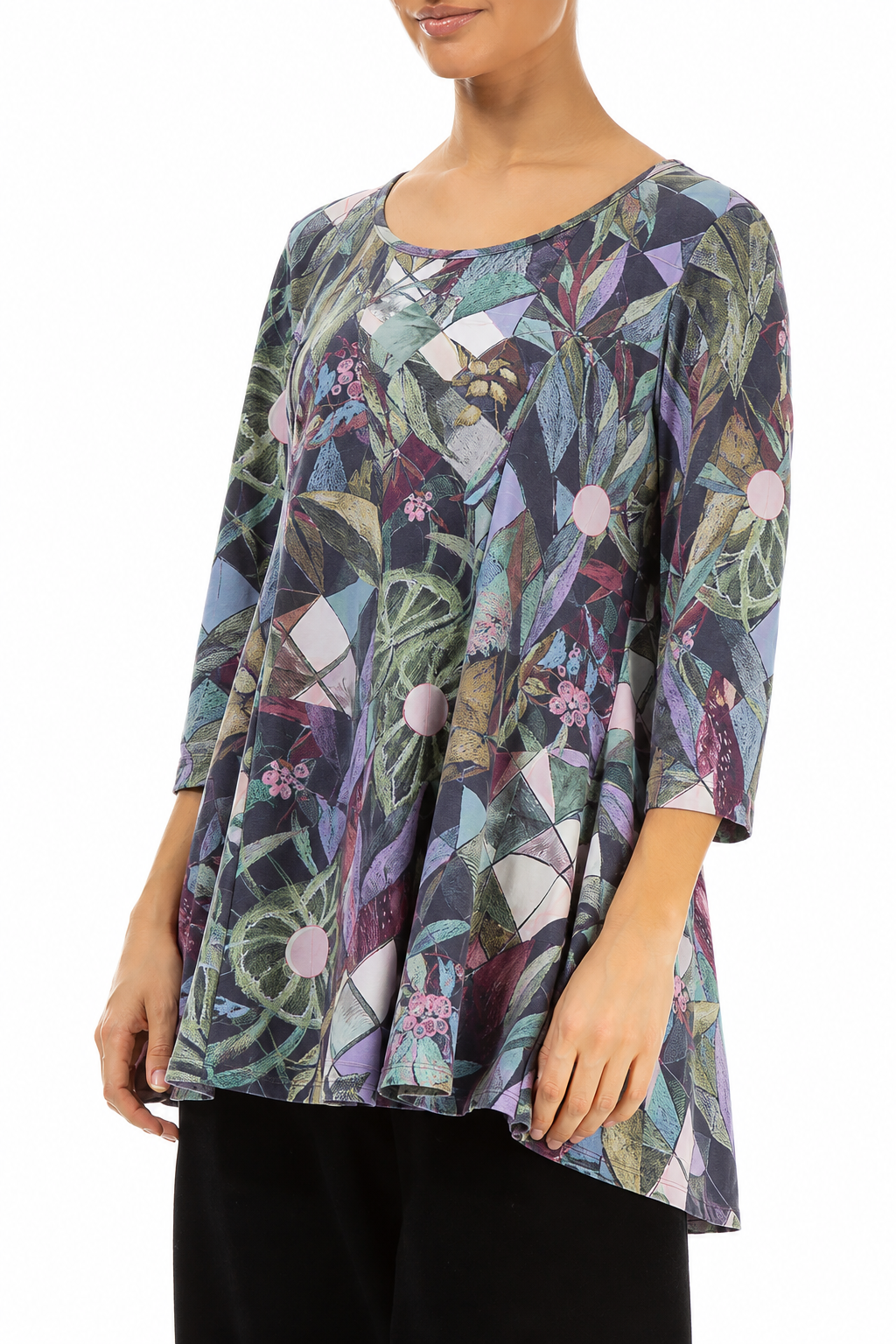 Flared Art Mosaic Cotton Tunic 3