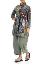 Flared Art Mosaic Silk Cotton Jacket 4