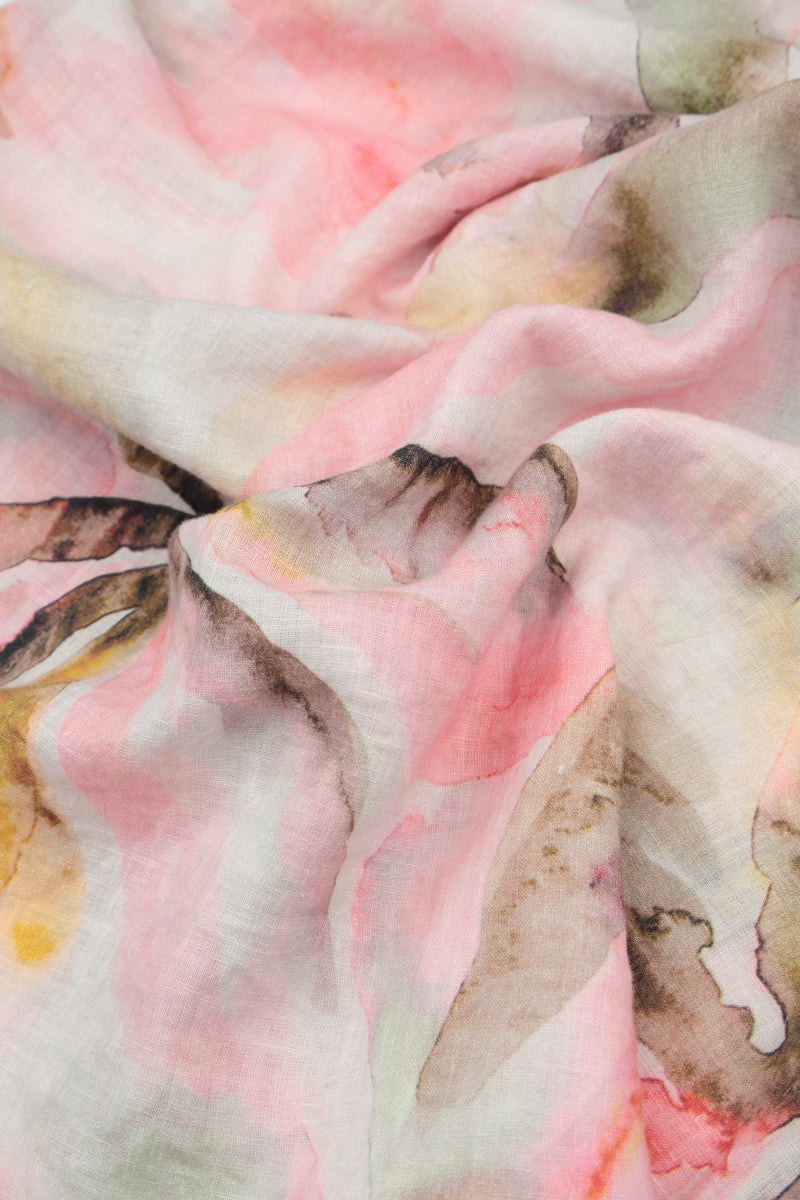 Flared Back Oasis Linen Dress