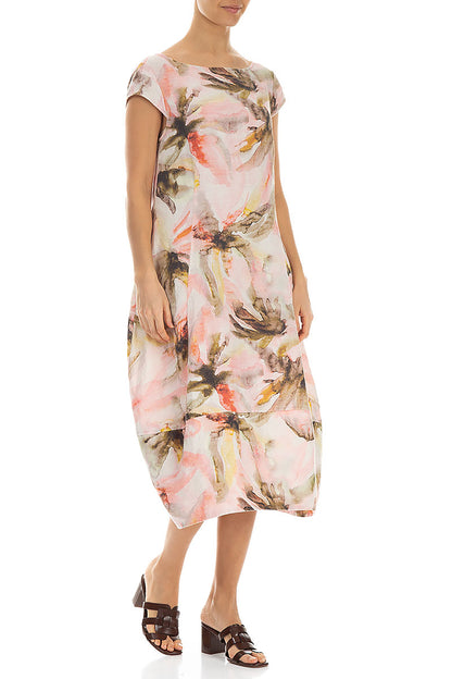 Flared Back Oasis Linen Dress 3