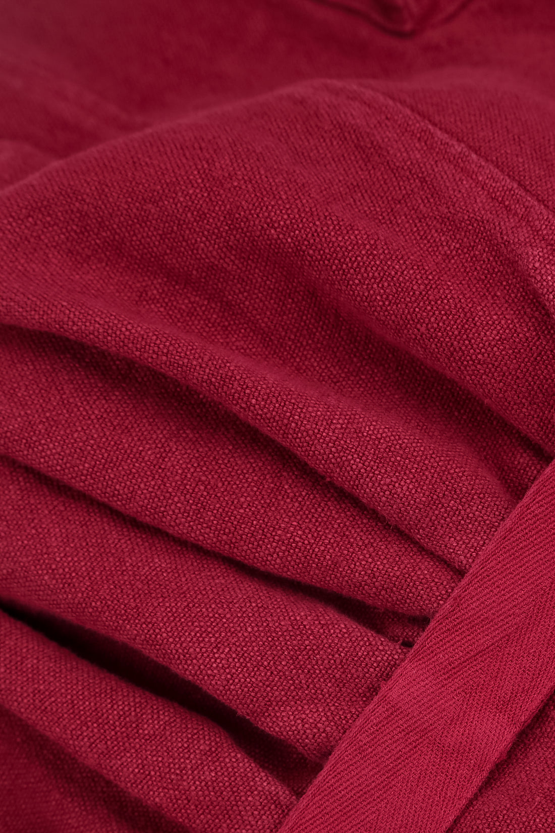 Flared Back Ruby Heavy Linen Coat 6
