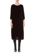 Flared Balloon Maroon Silk Velvet Dress 1