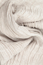 Flared Beige Crinkled Silk Trousers 5